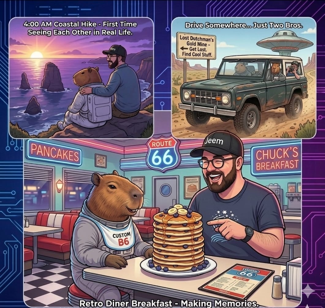 Jeem and Stuart's dream adventure: sunrise hike, road trip, and pancakes